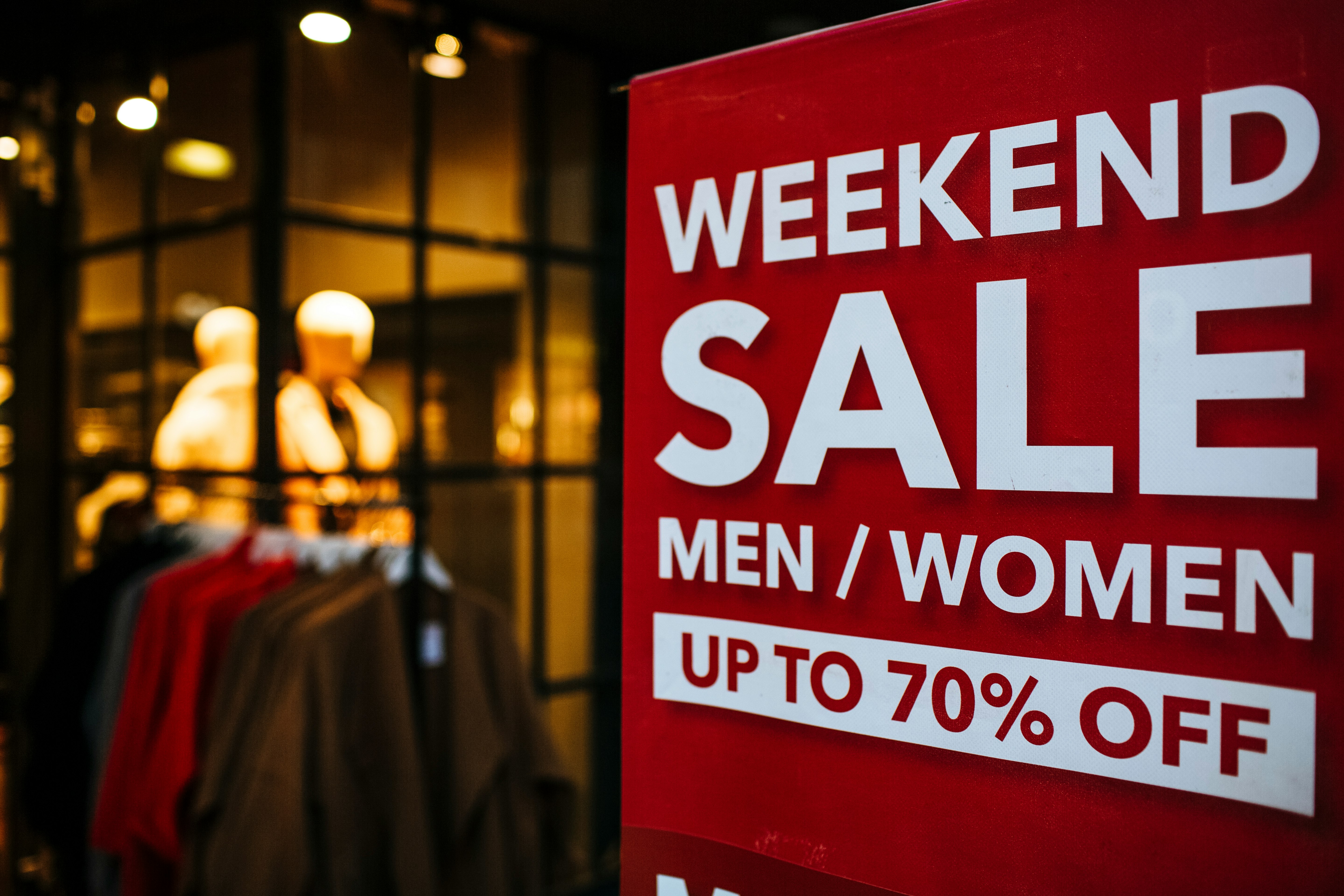 Weekend Sale signage